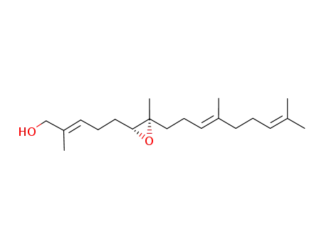 Molecular Structure of 176043-45-1 ((E)-5-[(2R,3R)-3-((E)-4,8-Dimethyl-nona-3,7-dienyl)-3-methyl-oxiranyl]-2-methyl-pent-2-en-1-ol)