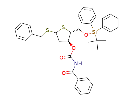 Benzoyl-carbamic acid (2R,3S)-5-benzylsulfanyl-2-(tert-butyl-diphenyl-silanyloxymethyl)-tetrahydro-thiophen-3-yl ester