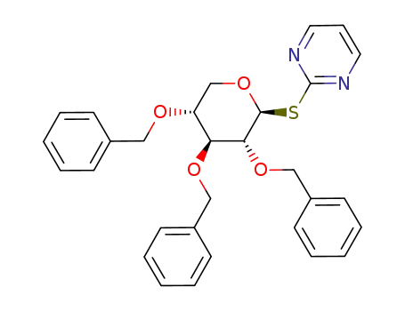 2-((2S,3R,4S,5R)-3,4,5-Tris-benzyloxy-tetrahydro-pyran-2-ylsulfanyl)-pyrimidine