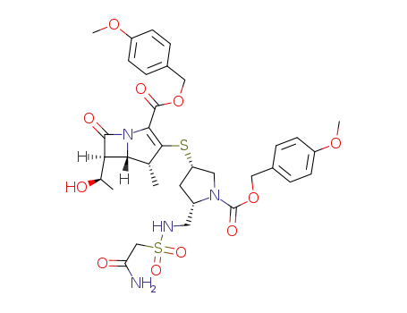 (4R,5S,6S)-3-[(3S,5S)-5-(Carbamoylmethanesulfonylamino-methyl)-1-(4-methoxy-benzyloxycarbonyl)-pyrrolidin-3-ylsulfanyl]-6-((R)-1-hydroxy-ethyl)-4-methyl-7-oxo-1-aza-bicyclo[3.2.0]hept-2-ene-2-carboxylic acid 4-methoxy-benzyl ester