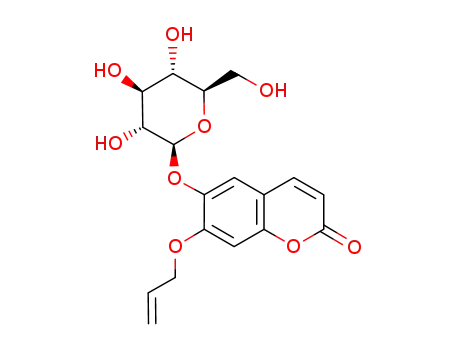 Molecular Structure of 241155-08-8 (6-[1-(β-D-(glucopyranosyloxy))]-7-(3-alyloxy)-2H-1-benzopyran-2-one)