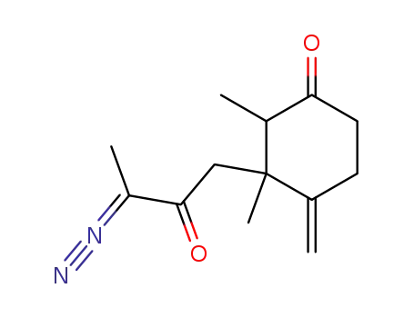 3-(3-Diazo-2-oxo-butyl)-2,3-dimethyl-4-methylene-cyclohexanone