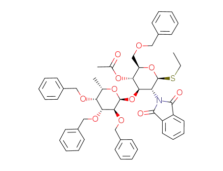 ethyl 4-O-acetyl-6-O-benzyl-2-deoxy-2-phthalimido-3-O-(2,3,4-tri-O-benzyl-α-L-fucopyranosyl)-1-thio-β-D-glucopyranoside
