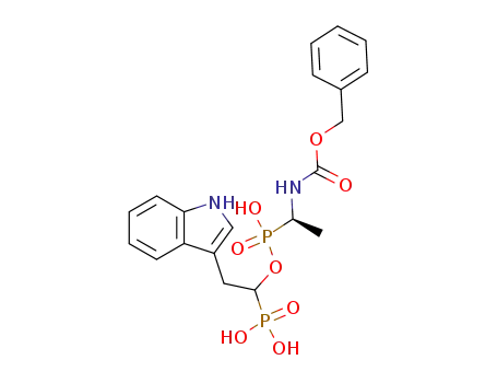 Molecular Structure of 244160-78-9 ((1-benzyloxycarbonylamino-ethyl)-phosphonic acid mono-[2-(1<i>H</i>-indol-3-yl)-1-phosphono-ethyl] ester)