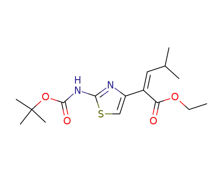(Z)-2-(2-tert-Butoxycarbonylamino-thiazol-4-yl)-4-methyl-pent-2-enoic acid ethyl ester