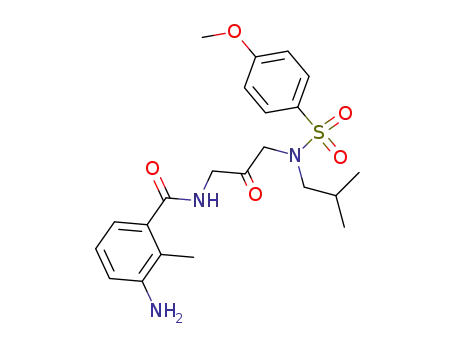 3-amino-<i>N</i>-{3-[isobutyl-(4-methoxy-benzenesulfonyl)-amino]-2-oxo-propyl}-2-methyl-benzamide