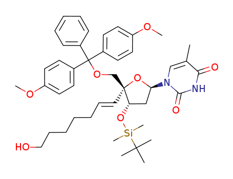 Thymidine,5′-O-[bis(4-methoxyphenyl)phenylmethyl]-3′-O-[(1,1-dimethylethyl)dimethylsilyl]-4′-C-(7-hydroxy-1-heptenyl)-,(E)-