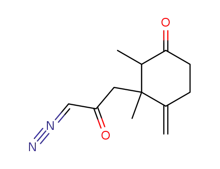 3-(3-diazo-2-oxo-propyl)-2,3-dimethyl-4-methylene-cyclohexanone