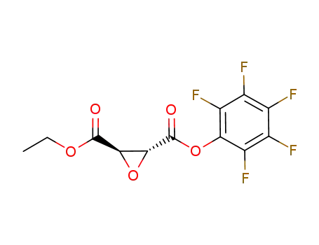Molecular Structure of 1027190-58-4 ((2R,3R)-Oxirane-2,3-dicarboxylic acid 2-ethyl ester 3-pentafluorophenyl ester)