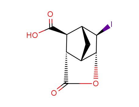 (+/-)-(1S*,2R*,4S*,5S*,6R*,9S*)-9-Iodo-7-oxo-8-oxatricyclo<4.2.1.0<sup>2,6</sup>>nonane 5-carboxylic acid