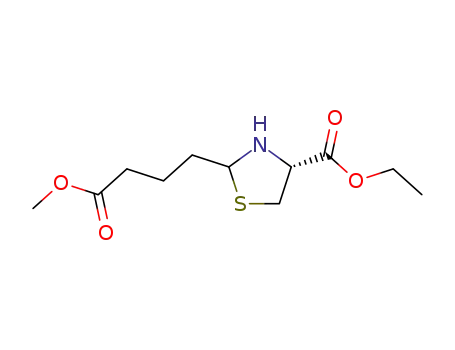 Molecular Structure of 226888-62-6 ((R)-2-(3-Methoxycarbonyl-propyl)-thiazolidine-4-carboxylic acid ethyl ester)