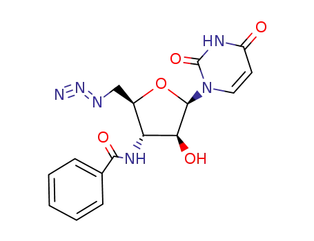 Molecular Structure of 141917-21-7 (1-(5-azido-3-benzamido-3,5-dideoxy-β-D-arabinofuranosyl)uracil)