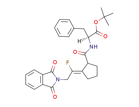 (S)-2-({2-[2-(1,3-Dioxo-1,3-dihydro-isoindol-2-yl)-1-fluoro-eth-(Z)-ylidene]-cyclopentanecarbonyl}-amino)-3-phenyl-propionic acid tert-butyl ester