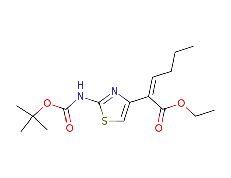 (Z)-2-(2-tert-Butoxycarbonylamino-thiazol-4-yl)-hex-2-enoic acid ethyl ester