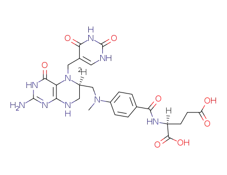 Molecular Structure of 82883-90-7 (10-methyl-5-(uracil-5-ylmethyl)<6-2H<sup>1</sup>>tetrahygropteroylglutamic acid)