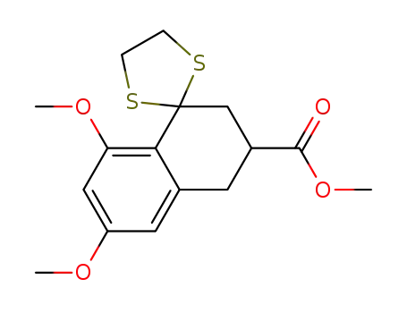Molecular Structure of 61571-94-6 (methyl 3',4'-dihydro-6',8'-dimethoxyspiro[1,3-dithiolane-2,1'(2H)-naphthalene-3-carboxylate])