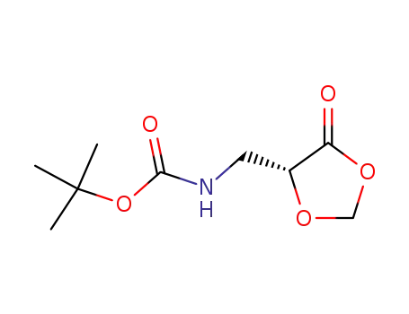 Molecular Structure of 219325-41-4 (Carbamic acid, [[(4R)-5-oxo-1,3-dioxolan-4-yl]methyl]-, 1,1-dimethylethyl ester)