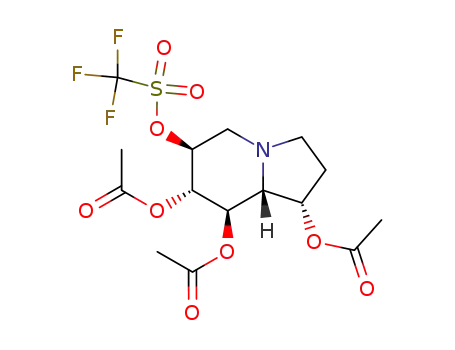 Molecular Structure of 156205-67-3 (Methanesulfonic acid, trifluoro-, 1,7,8-tris(acetyloxy)octahydro-6-indolizinyl ester, 1S-(1.alpha.,6.beta.,7.alpha.,8.beta.,8a.beta.)-)
