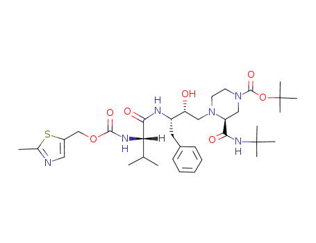 (S)-3-tert-Butylcarbamoyl-4-{(2R,3S)-2-hydroxy-3-[(S)-3-methyl-2-(2-methyl-thiazol-5-ylmethoxycarbonylamino)-butyrylamino]-4-phenyl-butyl}-piperazine-1-carboxylic acid tert-butyl ester