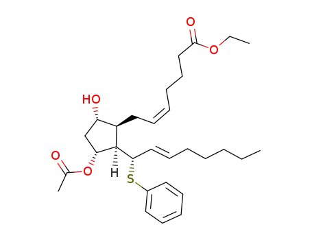 (Z)-7-[(1S,2R,3R,5S)-3-Acetoxy-5-hydroxy-2-((E)-(S)-1-phenylsulfanyl-oct-2-enyl)-cyclopentyl]-hept-5-enoic acid ethyl ester