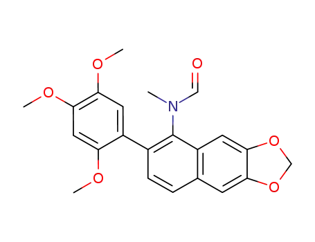 Molecular Structure of 66216-58-8 (Formamide,
N-methyl-N-[6-(2,4,5-trimethoxyphenyl)naphtho[2,3-d]-1,3-dioxol-5-yl]-)
