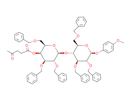 4-Oxo-pentanoic acid (2R,3S,4S,5R,6S)-4,5-bis-benzyloxy-2-benzyloxymethyl-6-[(2R,3R,4S,5R,6S)-4,5-bis-benzyloxy-2-benzyloxymethyl-6-(4-methoxy-phenoxy)-tetrahydro-pyran-3-yloxy]-tetrahydro-pyran-3-yl ester