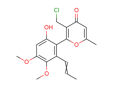 3-chloromethyl-2-<6-hydroxy-3,4-dimethoxy-2-(prop-1-enyl)phenyl>-6-methyl-4H-pyran-4-one