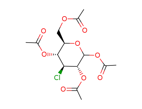 Molecular Structure of 104013-04-9 (1,2,4,6-Tetra-O-acetyl-3-chloro-3-deoxy-D-glucopyranose)