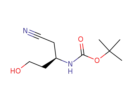 Molecular Structure of 211804-20-5 (Carbamic acid, [(1R)-1-(cyanomethyl)-3-hydroxypropyl]-, 1,1-dimethylethyl)