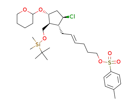 Toluene-4-sulfonic acid (E)-6-[(1R,2S,3R,5R)-2-(tert-butyl-dimethyl-silanyloxymethyl)-5-chloro-3-(tetrahydro-pyran-2-yloxy)-cyclopentyl]-hex-4-enyl ester