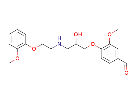 Molecular Structure of 257284-42-7 (Benzaldehyde,
4-[2-hydroxy-3-[[2-(2-methoxyphenoxy)ethyl]amino]propoxy]-3-methoxy-)