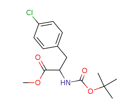 Molecular Structure of 123795-34-6 (2-<i>tert</i>-butoxycarbonylamino-3-(4-chloro-phenyl)-propionic acid methyl ester)