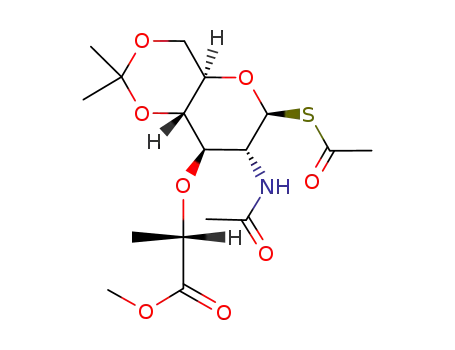 2-acetamido-1-S-acetyl-2-deoxy-4,6-O-isopropylidene-3-O-<D-1-(methoxycarbonyl)ethyl>-1-thio-β-D-glucopyranose