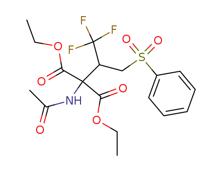 Molecular Structure of 102687-71-8 (2-Acetylamino-2-(1-benzenesulfonylmethyl-2,2,2-trifluoro-ethyl)-malonic acid diethyl ester)