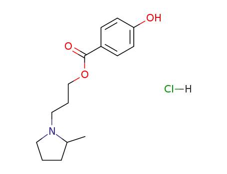 Molecular Structure of 73330-87-7 (2-Methyl-1-pyrrolidinepropyl p-hydroxybenzoate hydrochloride)