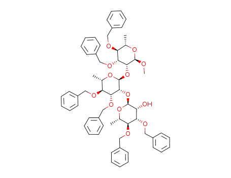 (2S,3R,4S,5S,6S)-4,5-Bis-benzyloxy-2-[(2S,3R,4R,5S,6S)-4,5-bis-benzyloxy-2-((2R,3R,4R,5S,6S)-4,5-bis-benzyloxy-2-methoxy-6-methyl-tetrahydro-pyran-3-yloxy)-6-methyl-tetrahydro-pyran-3-yloxy]-6-methyl-tetrahydro-pyran-3-ol