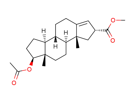 Molecular Structure of 77579-50-1 (A-nor-2α-methoxycarbonyl-3-androsten-17β-yl acetate)