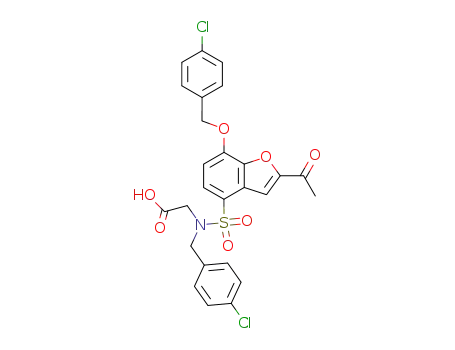 Glycine, N-((2-acetyl-7-((4-chlorophenyl)methoxy)-4-benzofuranyl)sulfonyl)-N-((4-chlorophenyl)methyl)-