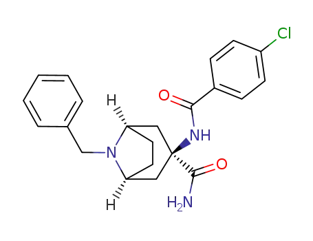 (1S,3S,5R)-8-Benzyl-3-(4-chloro-benzoylamino)-8-aza-bicyclo[3.2.1]octane-3-carboxylic acid amide