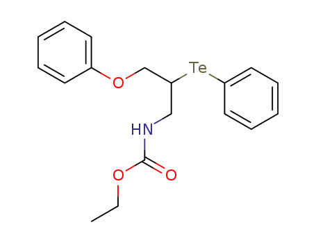 Molecular Structure of 112476-17-2 (Carbamic acid, [3-phenoxy-2-(phenyltelluro)propyl]-, ethyl ester)