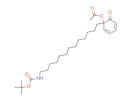Molecular Structure of 141920-55-0 (Carbamic acid,
[13-[1-(acetyloxy)-6-oxo-2,4-cyclohexadien-1-yl]tridecyl]-,
1,1-dimethylethyl ester)