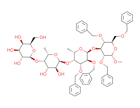 methyl O-β-D-galactopyranosyl-(1->4)-O-(α-L-fucopyranosyl)-(1->4)-O-(2,3-di-O-benzyl-α-L-fucopyranosyl)-(1->3)-2,4,6-tri-O-benzyl-α-D-glucopyranoside