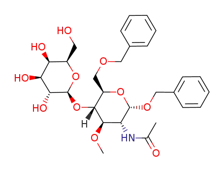 benzyl 2-acetamido-6-O-benzyl-2-deoxy-4-O-β-D-galactopyranosyl-3-O-methyl-α-D-glucopyranoside