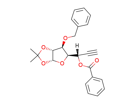Benzoic acid (S)-1-((3aR,5R,6S,6aR)-6-benzyloxy-2,2-dimethyl-tetrahydro-furo[2,3-d][1,3]dioxol-5-yl)-prop-2-ynyl ester