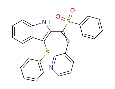 1H-Indole, 2-[1-(phenylsulfonyl)-2-(3-pyridinyl)ethenyl]-3-(phenylthio)-