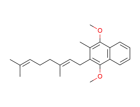 Molecular Structure of 53772-25-1 (Naphthalene, 2-(3,7-dimethyl-2,6-octadienyl)-1,4-dimethoxy-3-methyl-,
(E)-)