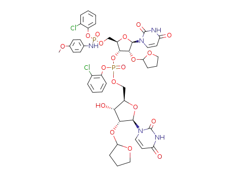 Molecular Structure of 88121-50-0 (C<sub>45</sub>H<sub>49</sub>Cl<sub>2</sub>N<sub>5</sub>O<sub>19</sub>P<sub>2</sub>)