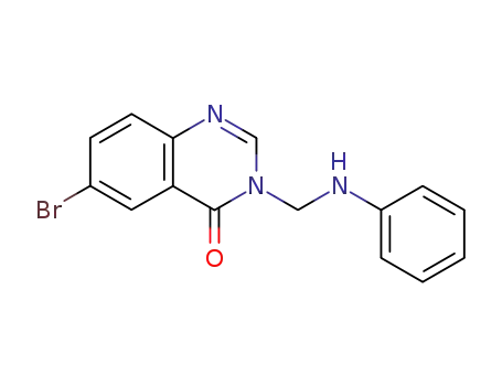 Molecular Structure of 75341-90-1 (6-Bromo-3-phenylaminomethyl-3H-quinazolin-4-one)
