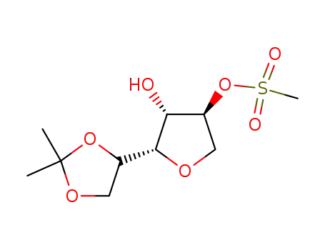 Molecular Structure of 55730-74-0 (1,4-Anhydro-5-O,6-O-isopropylidene-D-glucitol 2-methanesulfonate)