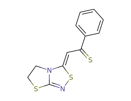 Molecular Structure of 74351-57-8 (5,6-dihydro-3-thiobenzoylmethylene-3H-thiazolo<2,3-c><1,2,4>thiadiazole)